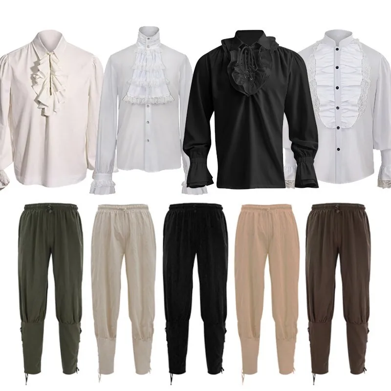 

Medieval Men's Court Prince Jacket Retro Suit Halloween Cosplay Long Tail Coat Vintage Style Nylon Material Autumn Fashion