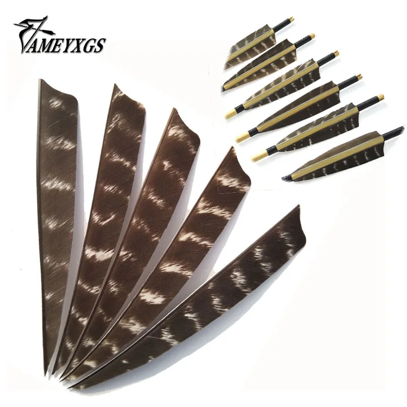 

60Pcs Archery 5 inch Arrow Feather Shield Parabolic Natural Turkey Feather Fletching Vanes Hunting Shooting Arrow Accessories