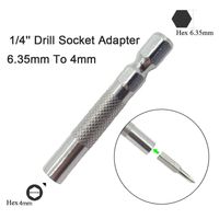 1PC 1/4'' Drill Socket Adapter Hex Shank 6.35mm Insert Bit To 4mm Screwdriver Socket Extension Impact Driver Power Drill Holder