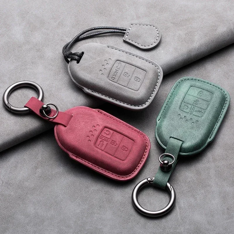 

Leather Car Remote Key Case For Honda Civic Accord Vezel Fit CRV HRV Crz Hrv Polit Jazz Jade Key Cover Fob Keychain Accessories