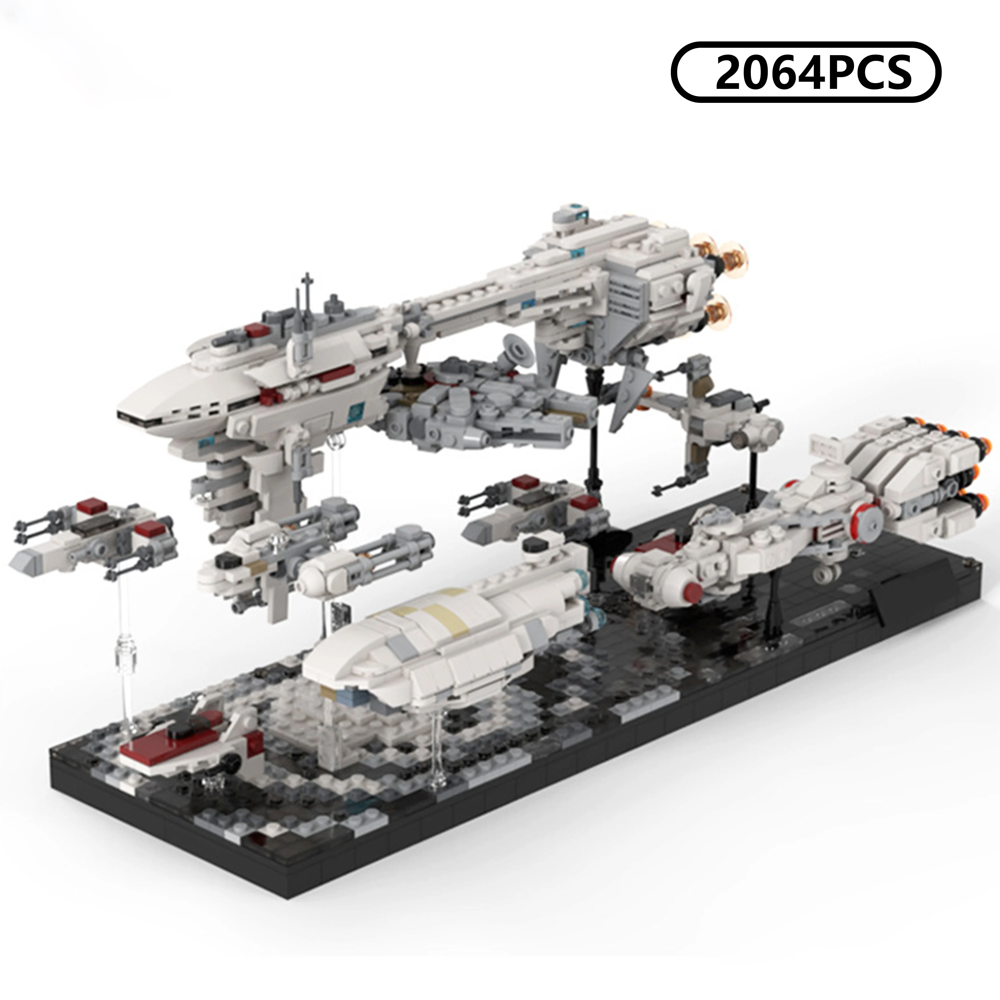 

2064 шт. DIY MOC космическая битва Звездный Флот модель комплект креативный микро космический корабль строительные блоки игрушка для фанатов коллекционный дисплей подарок