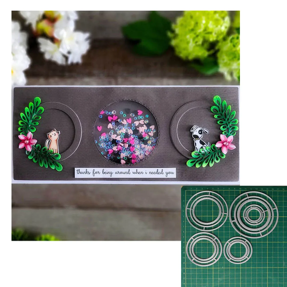 

Circle 5-piece set metal cutting die DIY Scrapbooking photo album Craft Embossing Decorative Paper Cards