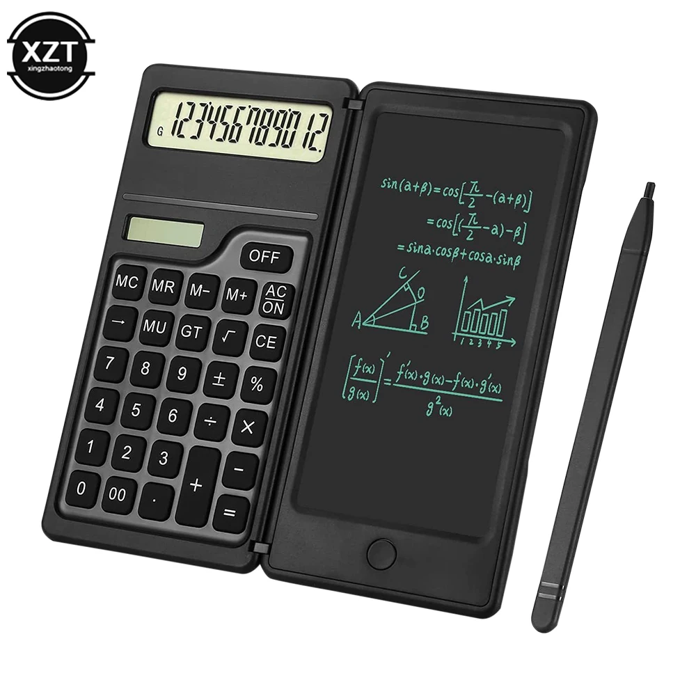 Scientific Calculators for Students, 10-Digit Large Screen，Math Calculator with Notepad for Middle High School& College（Black）