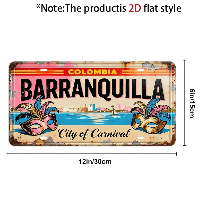 2D Flat - for Decorative Use solely, Vintage Barranquilla Decorative Plaques And Ornaments, Country Style Wall Decor, Suitable f
