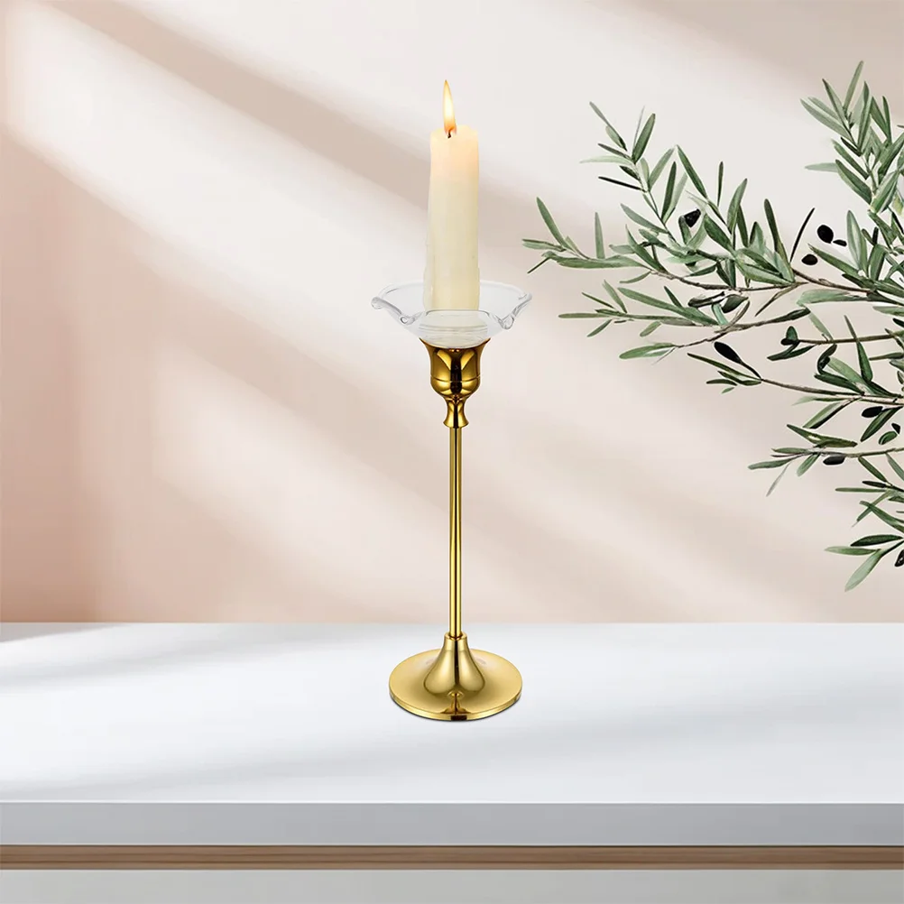 

6Pcs Clear Glass Wax Drip Catchers Candlestick Rings for Taper Candles Non Deformable High Temperature Resistant for Hotel Room