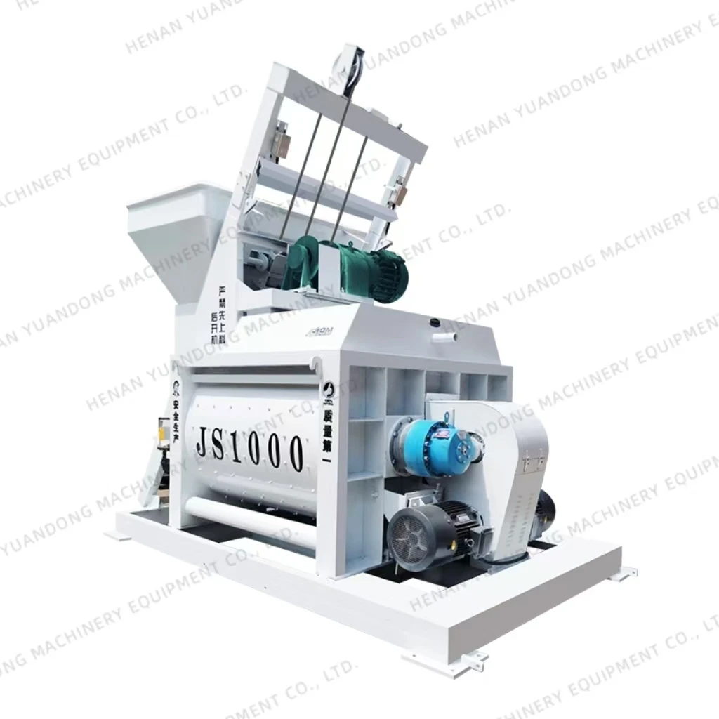 Electric Planetary JS1000 Forced Mixing Host Concrete Mixing Machine 50m³/h Twin Shaft Concrete Mixer