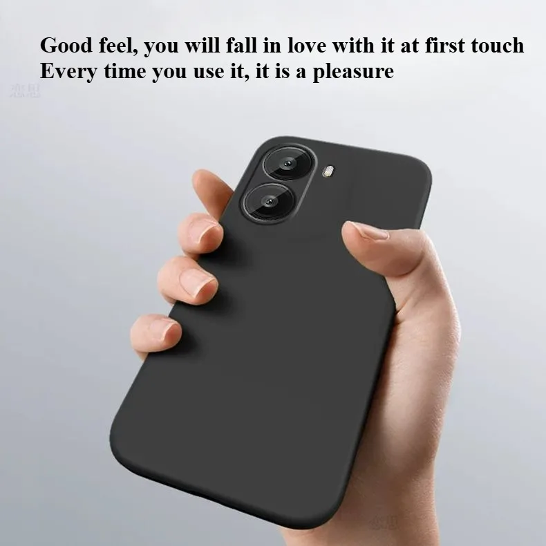 POCO X7 프로 레드미 터보 4 케이스, 액체 실리콘 피부 친화적 매트 백 커버, 충격 방지 펀다