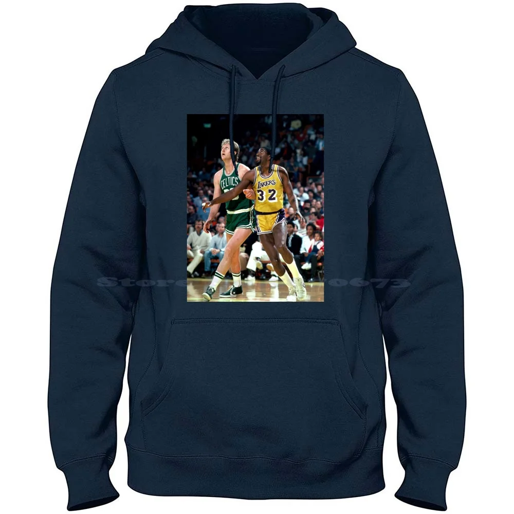 Larry Bird Vs Magic Jo 100% Cotton Hoodie T Shirt Michael Bull Chicago Basketball World Champions The Goat 3 Peat Sneakers 90S