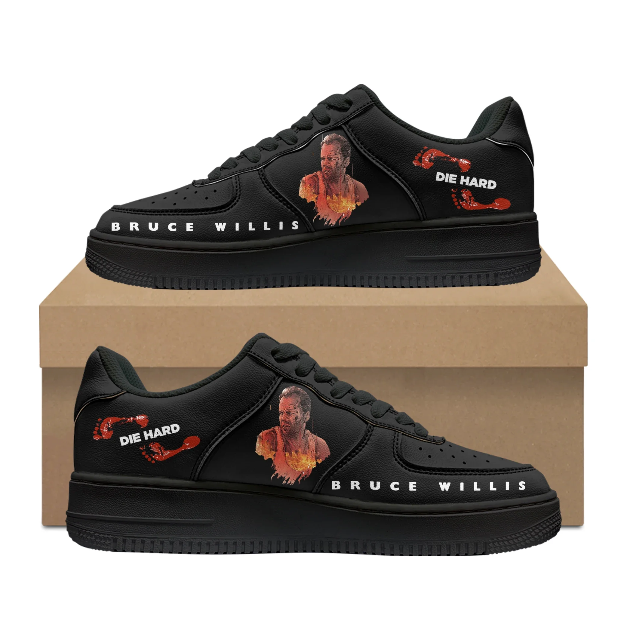 

Die Hard Bruce Willis Shoes AF Basketball Mens Womens Sports Running High Quality Flats Force Sneakers Lace Up Mesh Custom Shoe