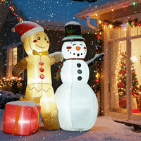 6ft Christmas Decorations Inflatable Snowman Cookie Man Gift Box Yard Decor with LED Lights for Holiday Festivities Christmas
