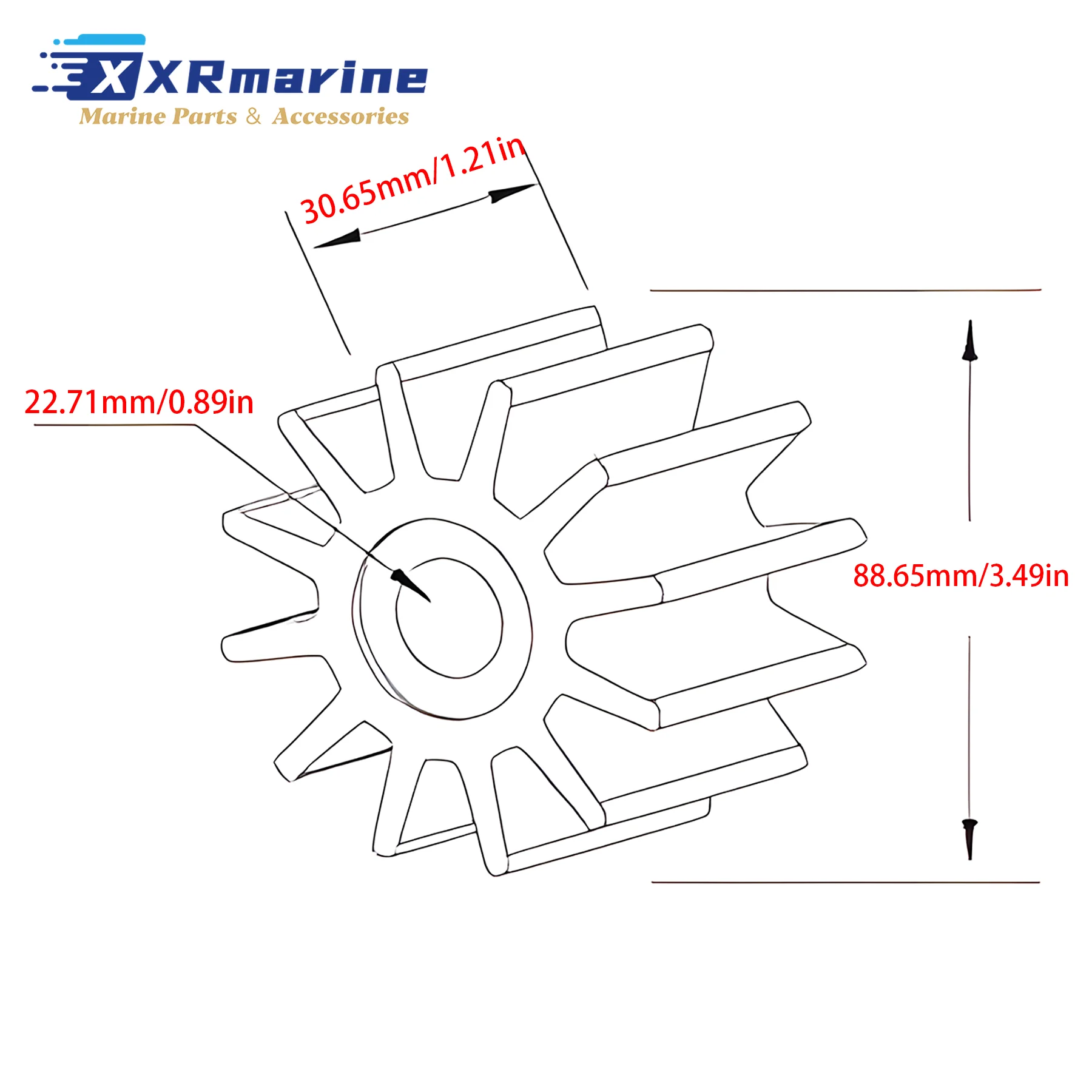 6E5-44352-00 Outboard Water Pump Impeller Replacement for Yamaha Marine 90 to 250 HP 6E5-44352-01 6E54435200 Sierra 18-3071