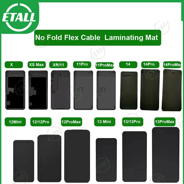 Nie składany elastyczny kabel czarna gumowa podkładka do laminowania OCA mata ekran LCD odnowić formę do iPhone X iPhone 14 promox narzędzia naprawcze