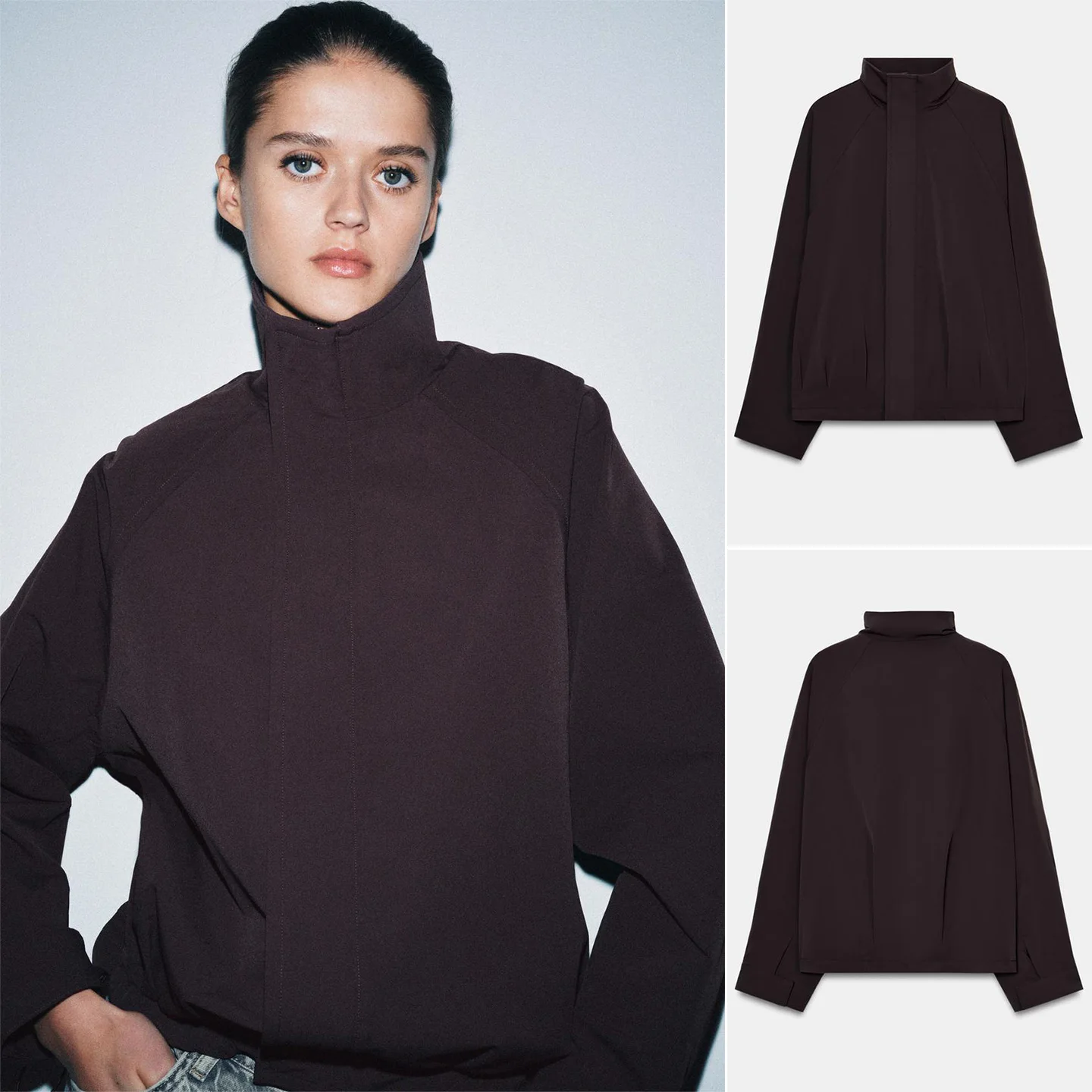 

Spring New Arrival Women's Long Sleeve High Collar Zipper Decorated Loose Pilot Jacket Outerwear Commute Style Polyester Fiber