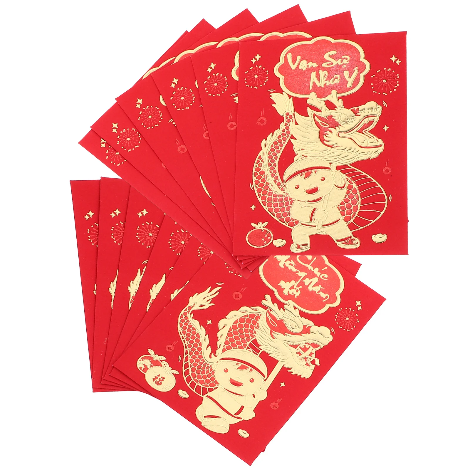 

12Pcs Chinese Red Envelopes Lucky Money Pockets Traditional Spring Festival Red Packets 2024 Dragon Year Cash Envelopes