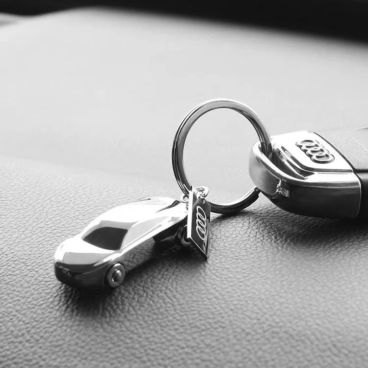 3D Metal Rope Car Badge Key Chain Keychain Ring For Audi A3 A4 A5 A6 A7 Q2 Q3 Q5 Q7 TT TTS Sline RS4 RS6 B5 8V 8P