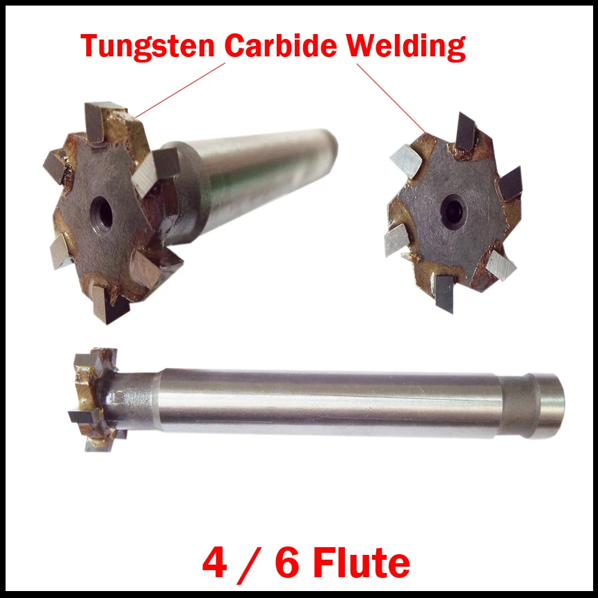 

50mm OD 8 Flute Tungsten Carbide Welding Straight Shank CNC Cutting Tool T Type Router Bit Dovetail T-Slot Milling Cutter