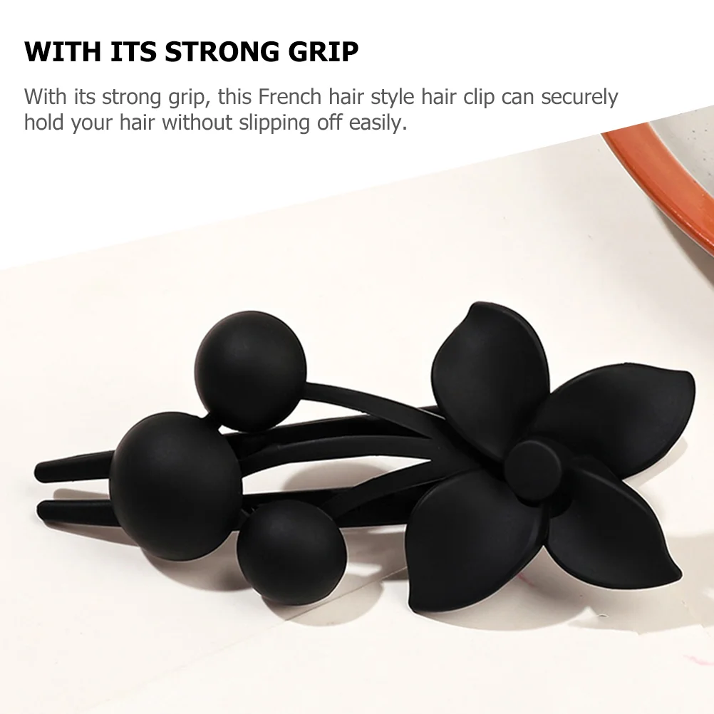 3 uds pinzas para el cabello sin arrugas sin alfileres las flores para mujeres estilo fino accesorios Abs francés plano grueso Miss Girls