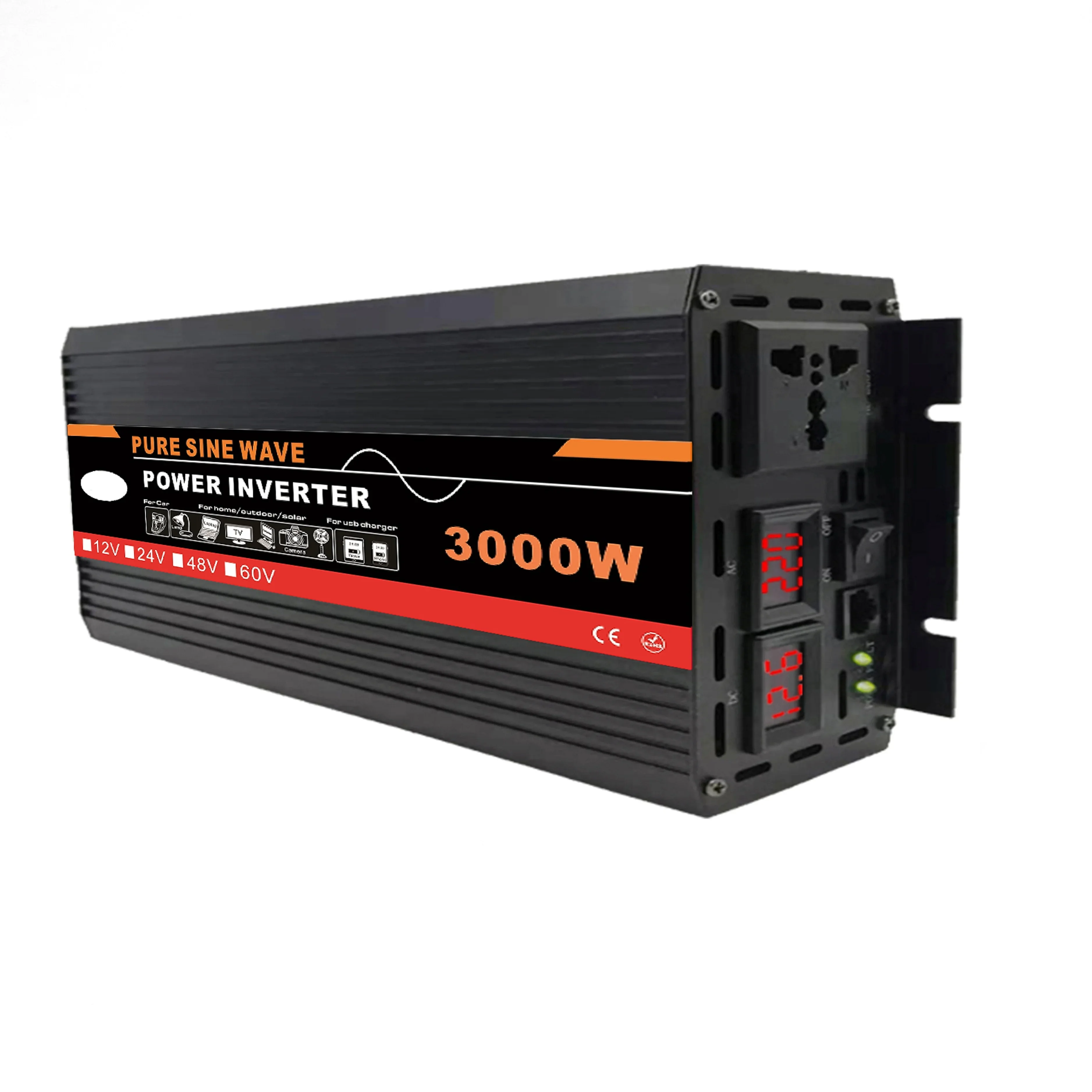 Pure Sine Wave Inverter 8000w 5000w 6000w Dc12v 24v To Ac220v 50hz 60hz Inverter Power Converter For Car Voltage Transforme