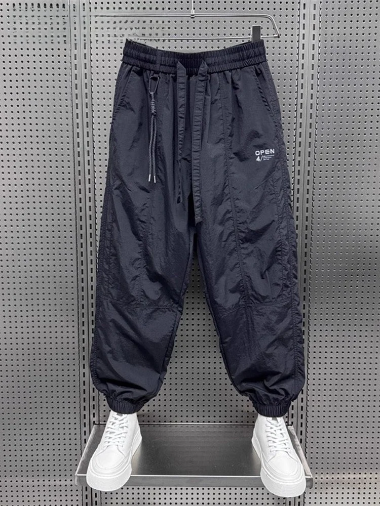 

High-End Slim Casual Pants Loose Trousers Qui Dry Spring Summer Men's Faionable Sports Pants Splicing Design Comfortable Fit