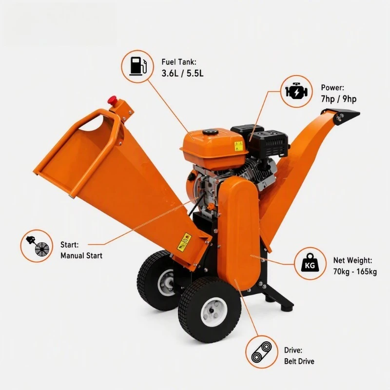 YKX Brand Heavy Duty Wood Shredder Chipper for Agriculture Forestry Farm Waste Disposal Tree Branch Crusher Machine