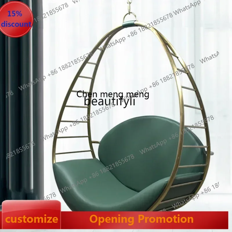 ss7486 new style Stainless Steel Swing Glider Indoor Home Balcony Adult Cradle Chair Light Luxury Leisure Chair Nacelle Chair