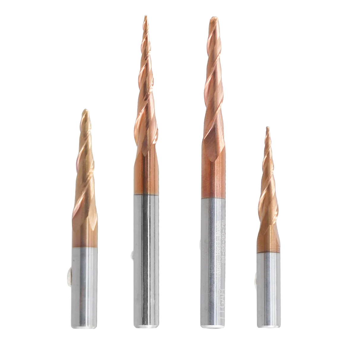 

4PCS Carbide Spiral Tapered Ball Nose End Mill 6mm Shank Router Bit Woodworking CNC Carving Bits Wood Milling Cutter
