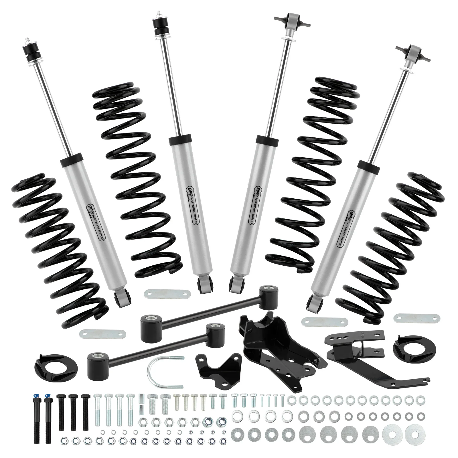 4in Lift Kit For Jeep Wrangler JK Unlimited 4-Door 07-18 Shocks + Coil Springs