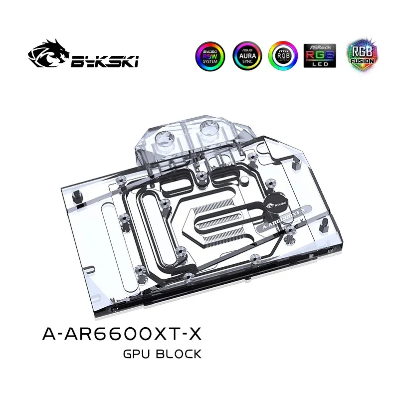 Bykski RX6600XT Water Block For ASRock AMD Radeon RX 6600XT Challenger ITX 8GB, VGA Video Watercooling Cooler  ARGB A-AR6600XT-X