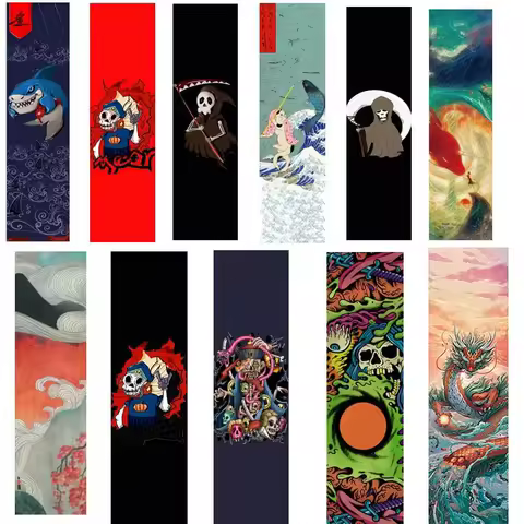 84*23cm Skateboard Sandpaper Digital Spray Emery Double Rocker Electric Scooter Skate Board Deck Grip Tape Surfboard Griptapes