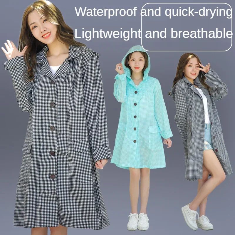 

Big Size Women Breathable Raincoat Lightweight Rain Coat Poncho Ladies Waterproof Cloak Raincoats Adults Windproof Rainwear