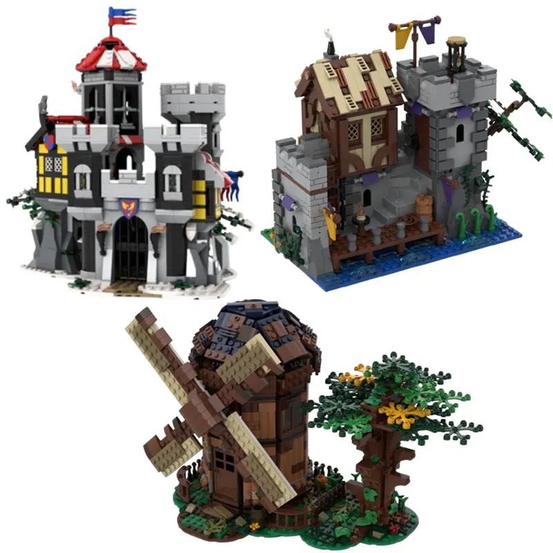 

Spot MOC-172863 Castle, windmill and other DIY small particles assembled building blocks educational toy model gift set ornament