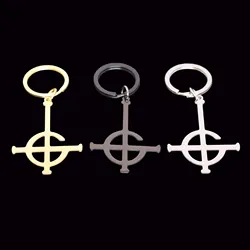 2024 New fashion stainless steel Ghost Rock Band pendant Keychain for men's and women's bags car key chain accessory pendant