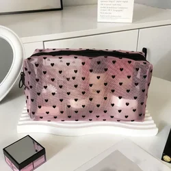 女性用メッシュメイクアップバッグ,ジッパー付きハンドバッグ,収納ポーチ,化粧品ケース,トイレとバス用,1個