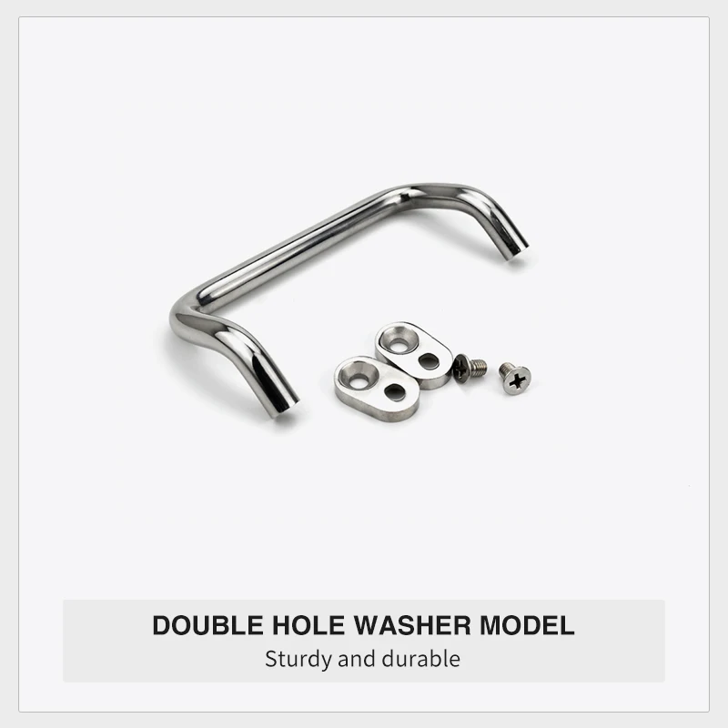 Handle Stainless Steel Bending Type With Double Single Hole Gasket For Industrial Chassis Cabinet Door Distribution Box