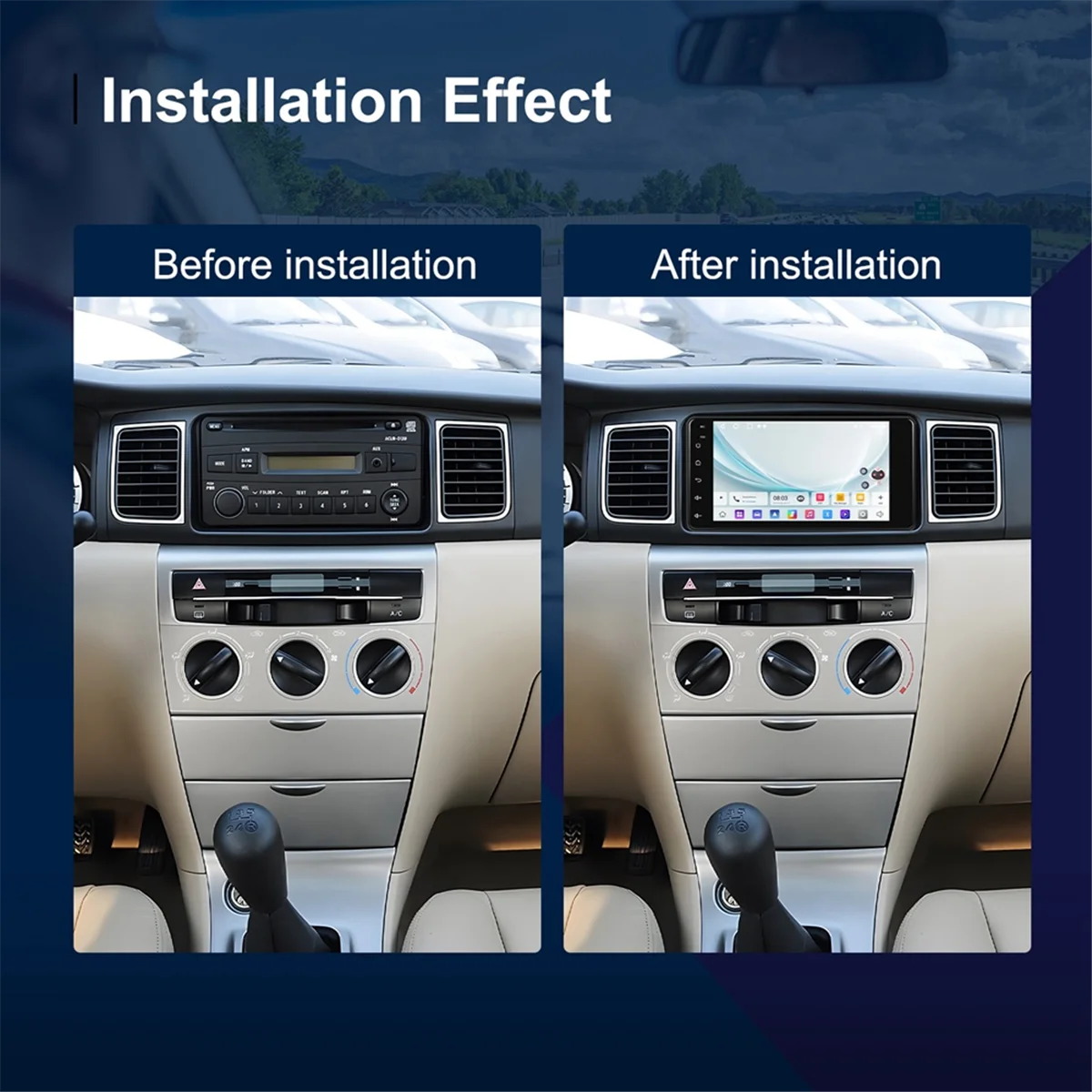 

AB01 7-дюймовый Android 15 автомобильный радиоприемник Carplay Android Auto мультимедийный плеер для Prado 4Runner, 2G + 64G