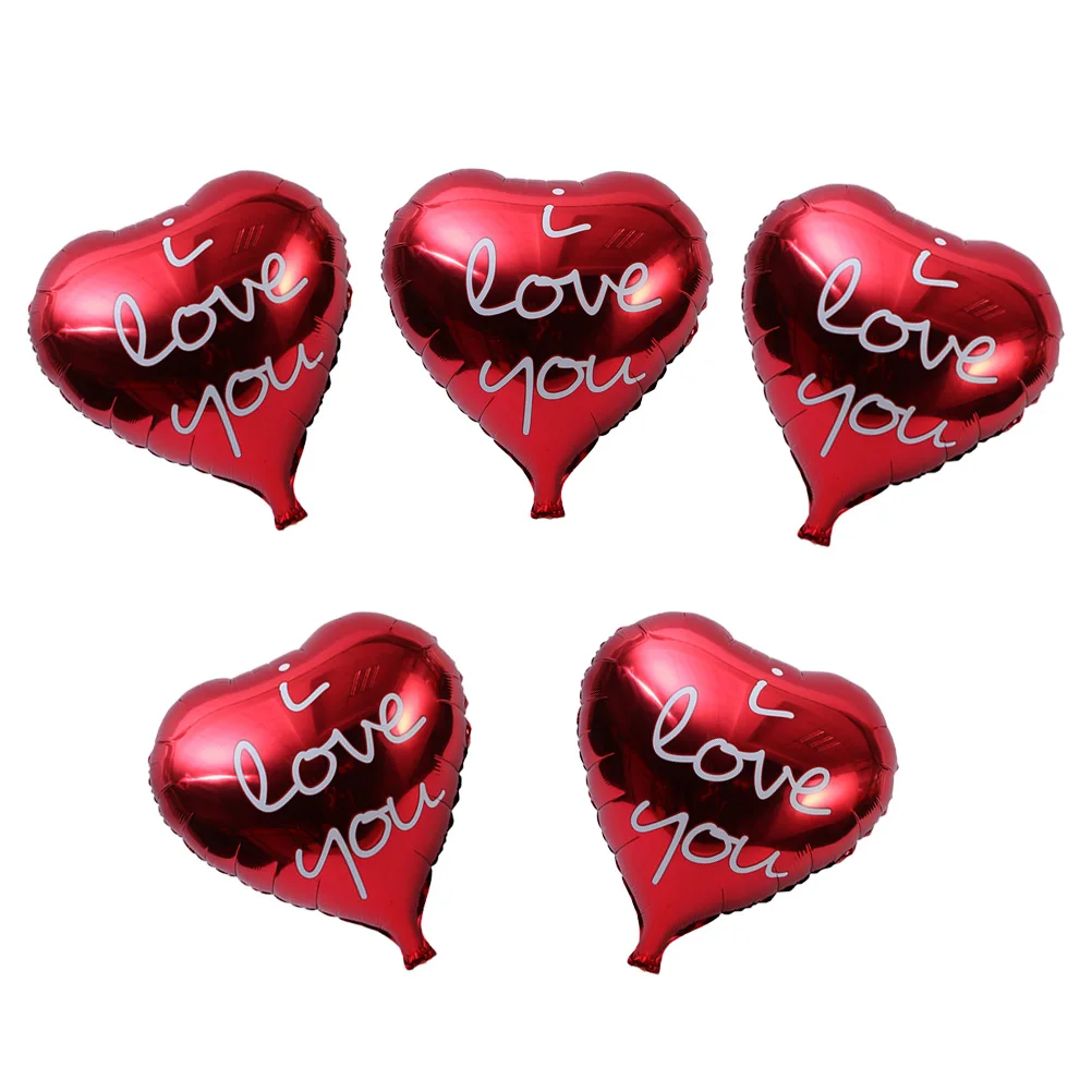 

5Pcs 18Inch Heart Balloons Beautiful Creative Design for Photo Shoots Cake Decoration Party Backdrop Valentine Red