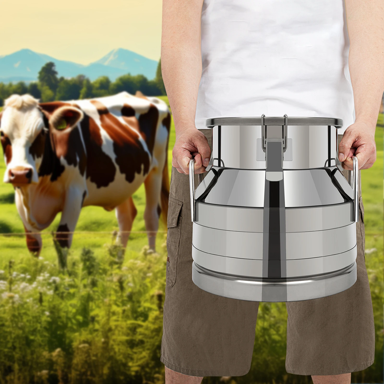 

Круглое кухонное ведро из нержавеющей стали на 12 л/3,17 галлона, контейнер для жидкостей, портативное транспортировочное ведро с полностью закрытой конструкцией и крышкой