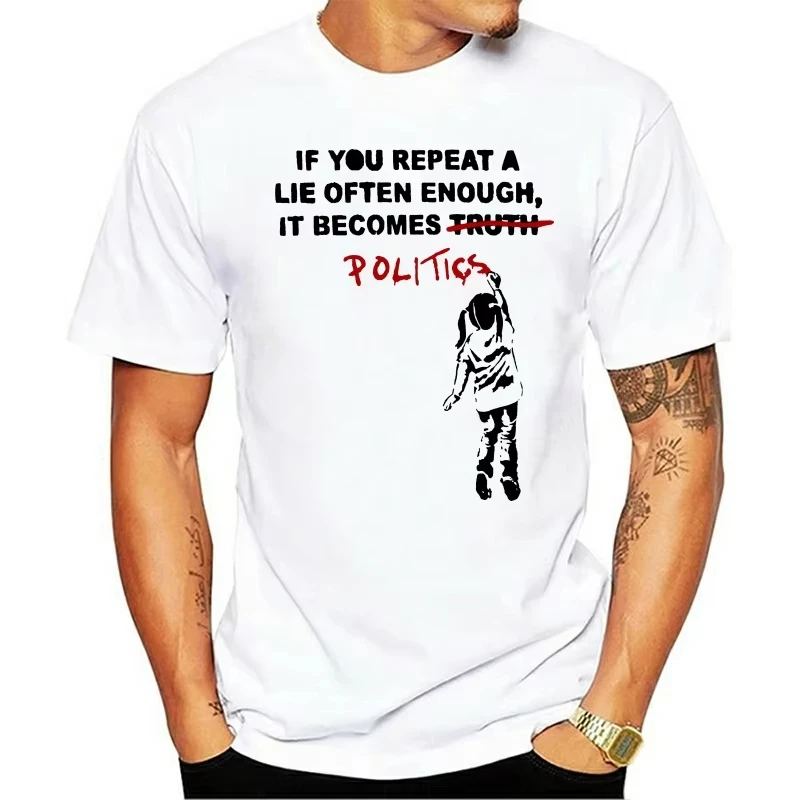 Banksy T-shirt politique été hommes T-shirt respirant confortable périmètre imprimé petite fille écriture hommes vêtements
