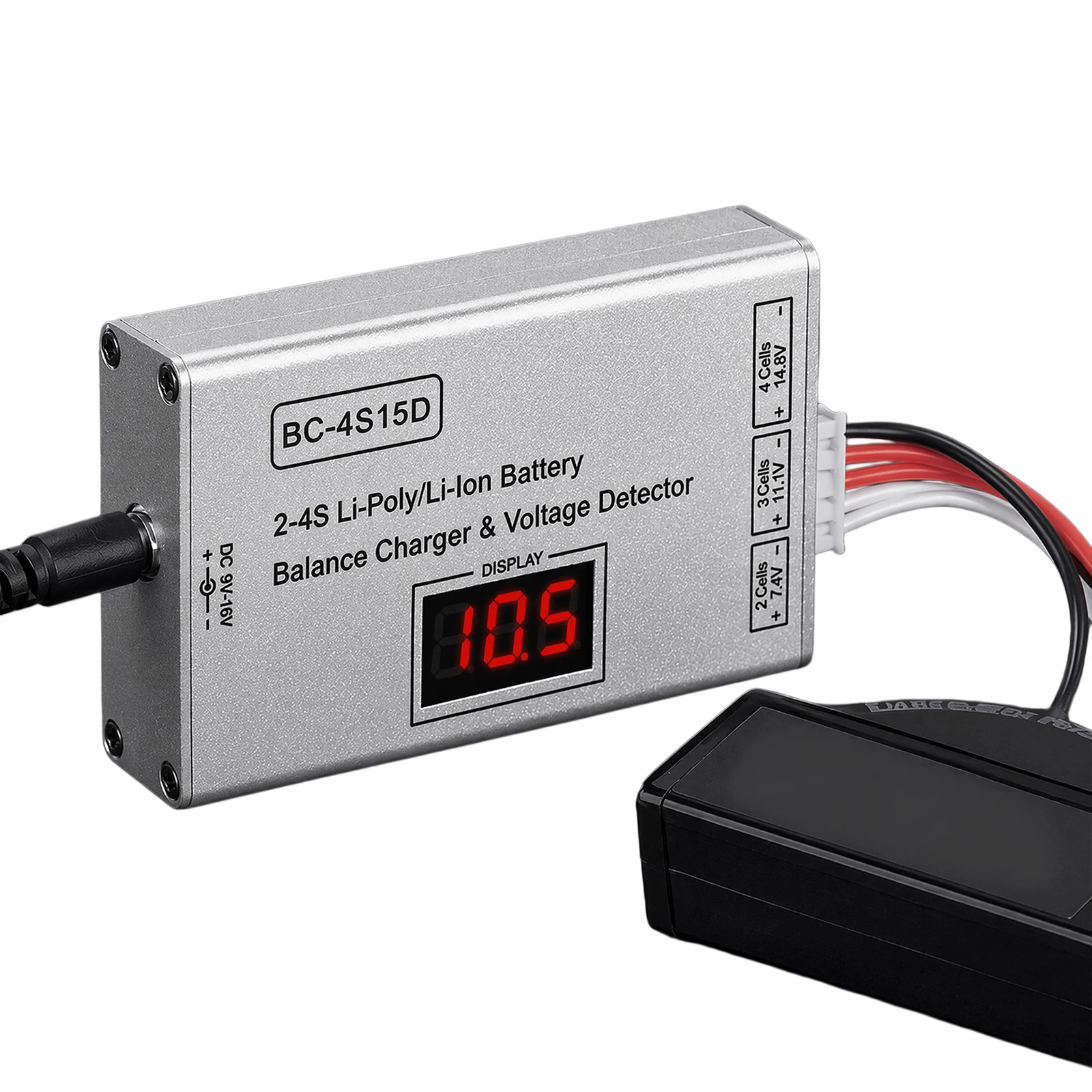 BC-4S15D Lipo Battery Balance Charger with Voltage Display Screen Airsoft Digital Charger Lightweight for 2-4S RC Batteries