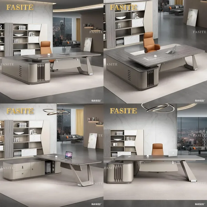 For Modern Simple Light Luxury  Desk and Chair Combination Executive President Table Set Furniture