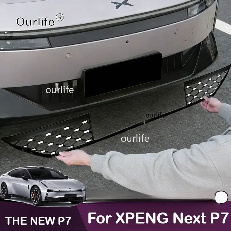 Front Bumper Grille Insect Proof Net For Xpeng Next P7 2026 2027 Car Air Intake Medium Net Protective Cover Special Accessories