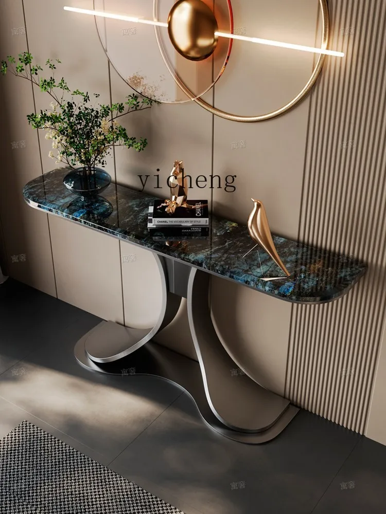 ZC Stone Plate Marble Entry Console Tables Creative Corridor opposite Door Luxury Stone Console