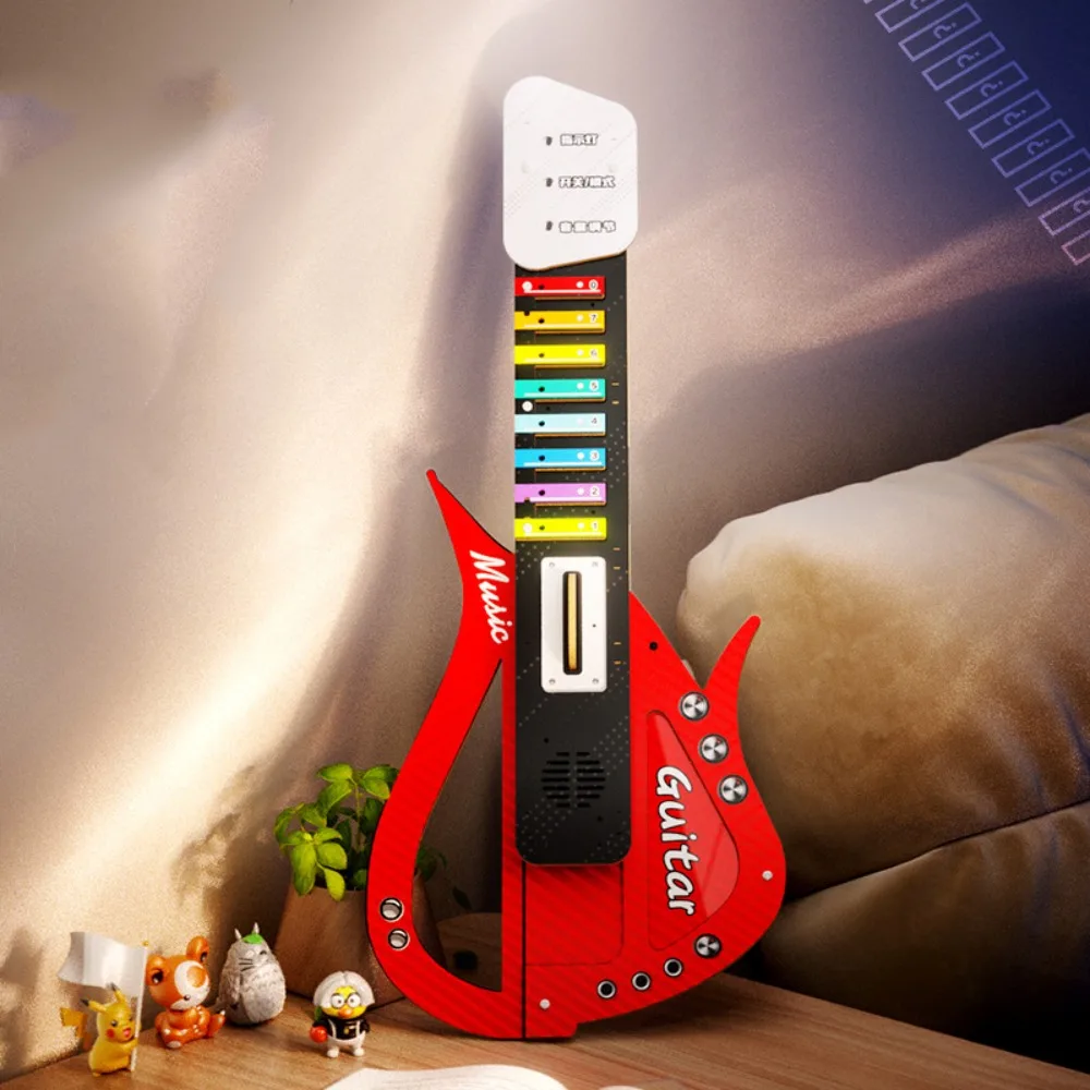 

Wooden DIY Technology Electric Guitar Sound Montessori Children's Music Guitar Toy Music Learning Puzzle Music Instrument Toys