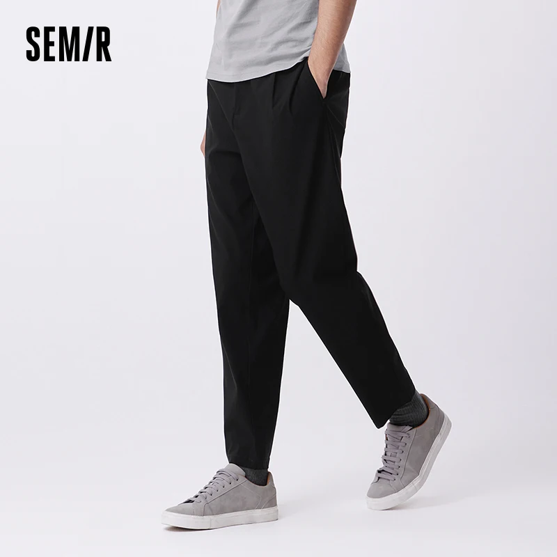 Semir Casual Pants Men Simple Solid Color Business Commuting Tapered Long Pants Wszechstronne elastyczne spodnie teksturowane