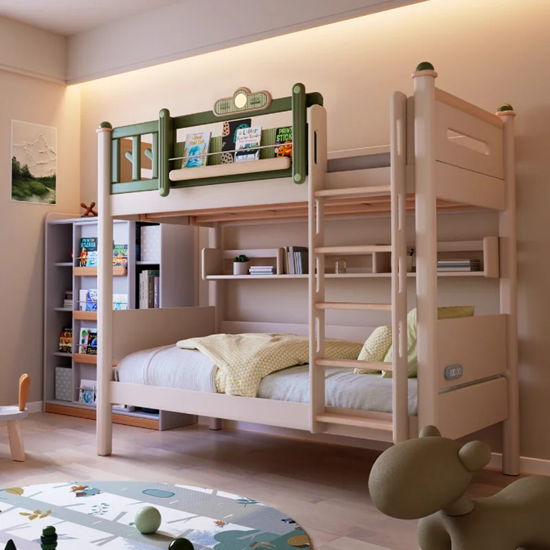 Shelves Board Wood Double Bed Bunk Storage Baby Children Frame Double Bed Lift Green Letto Matrimonile Bedroom Furniture