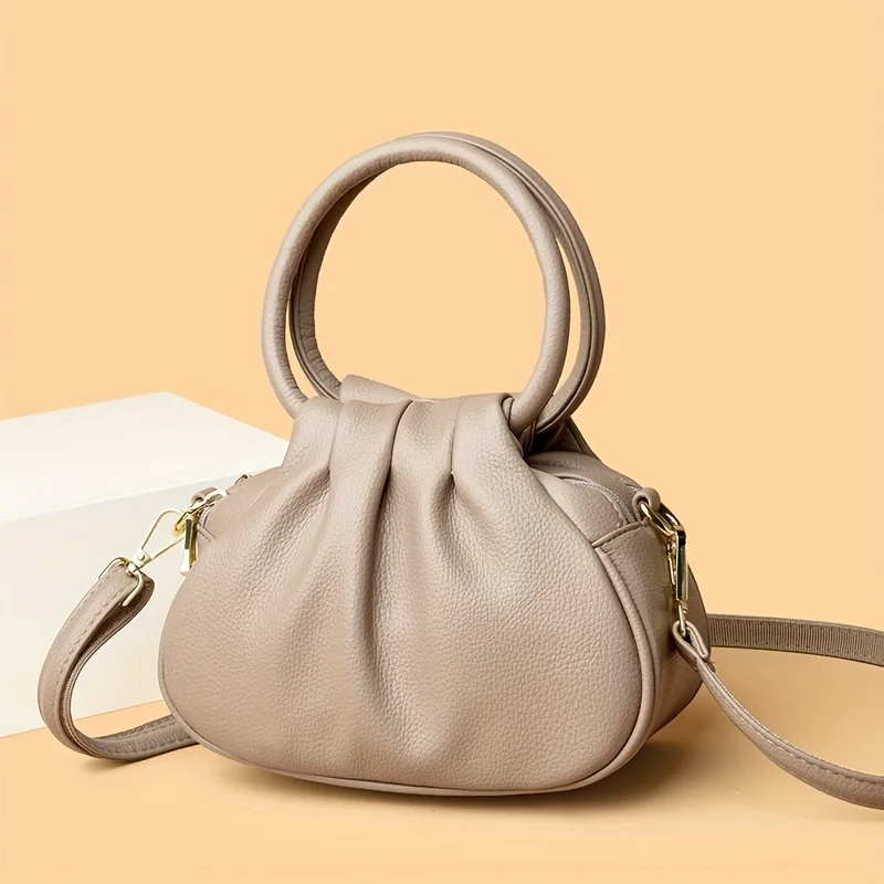 Tas Ponsel Mini Wanita Elegan, Desain Lipit Multi-lapis Ringan, Tas Selempang Bahu Tunggal yang Modis dan Serbaguna