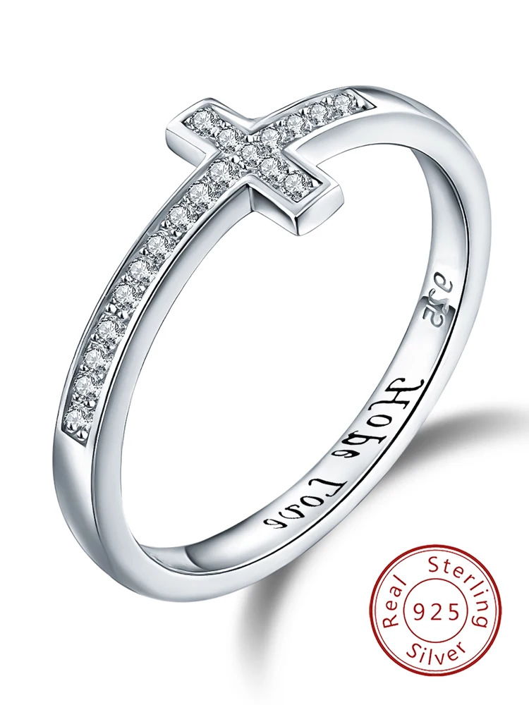 

925 Sterling Silver Personalized Simplicity Advanced Cross Zircon Ring For Women Engagement Luxury High Quality Fine Jewelry