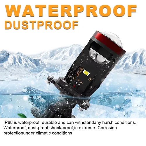 Imagen 2 del producto Lente de proyector de faro LED Y7D H4 con ventilador de refrigeración 120W bombilla de haz alto de automóvil 12V 6000K proyector de lente Bi LED