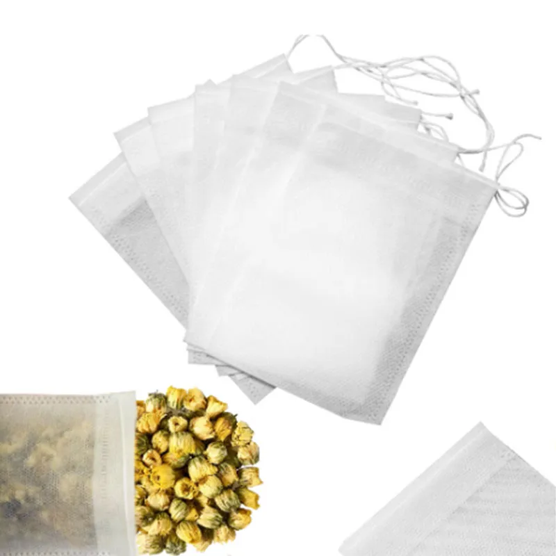 

100/200Pc Disposable Tea Bags Filter Bags for Tea Infuser with String Heal Seal Food Grade Non-woven Fabric Spice Filters Teabag