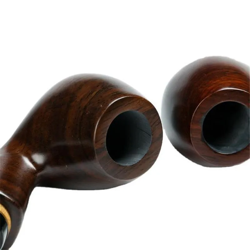 Vintage Bent Tobacco Pipe 9mm Diameter Ebony Resin Handmade Solid Wood Smoking Pipe Smoke Pipe Cigarette Accessories Smoke Set